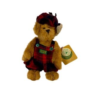Boyds Bears Edmund T Bear Plaid Overalls NWT
